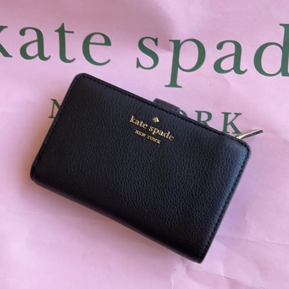 Kate Spade Leila Medium Compact Bifold Wallet Black